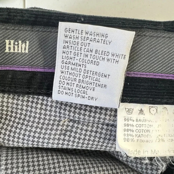 Hiltl Mens Black Corduroy Straight Leg Pants Size 38x29 - Picture 5 of 7